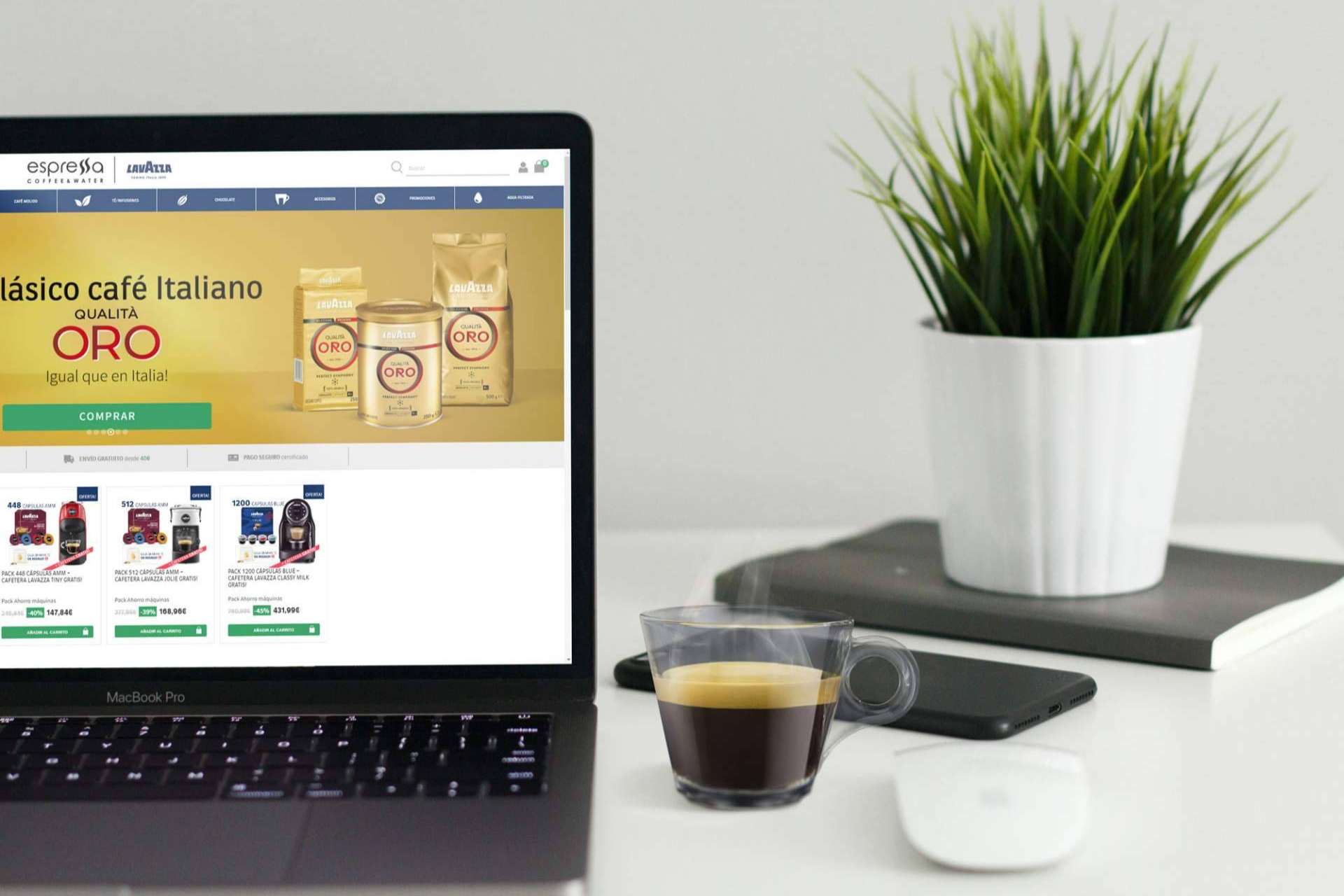 Espressa Coffee and Water, una tienda online de café Lavazza