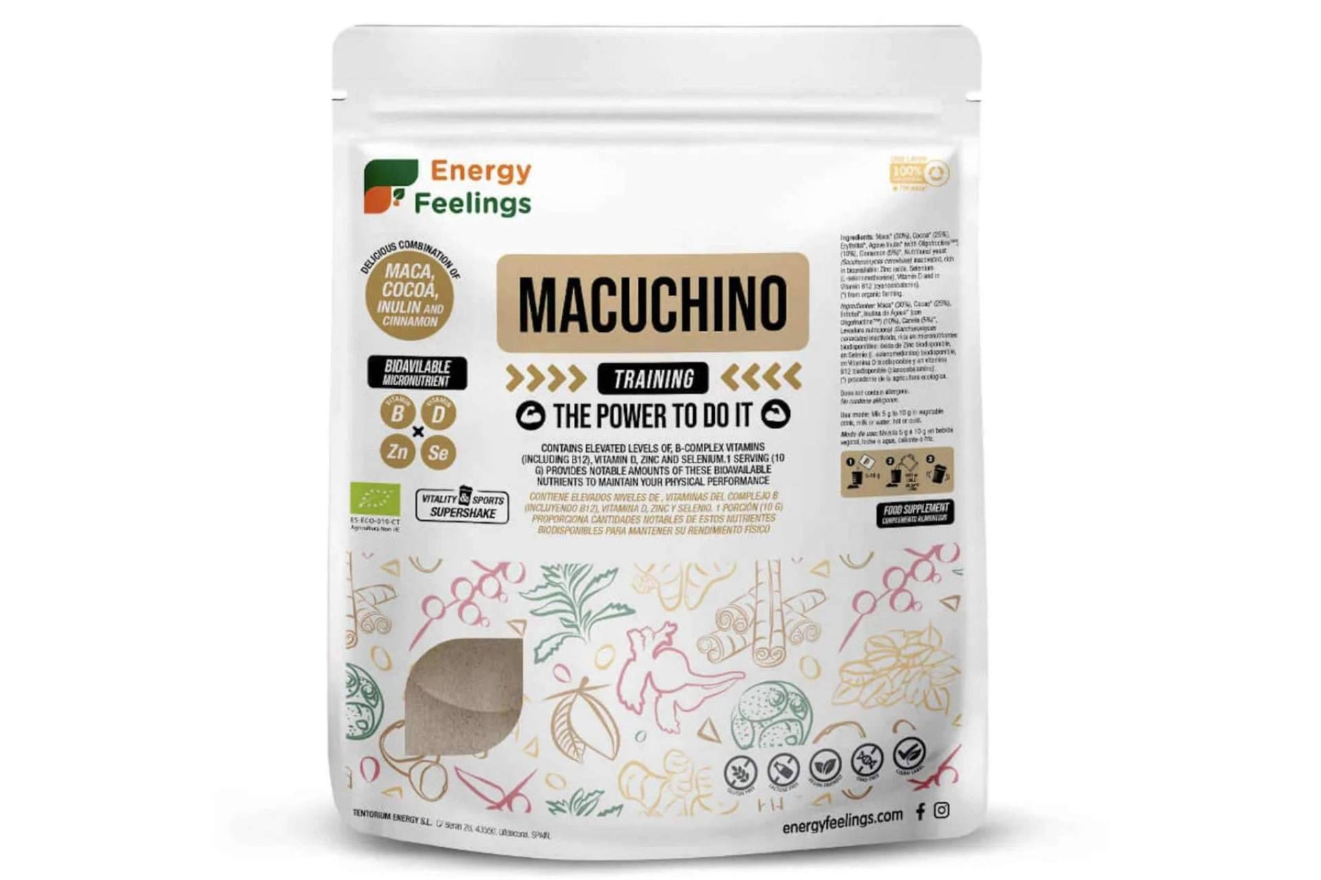 Macuchino Training Eco 2.0 es un batido de Mediterranean Superfoods que permite vigorizar y aportar energía al organismo